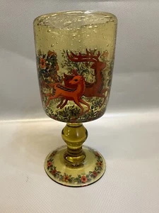 Glas, Pokal Kunstgewerbe Luftblaseneinschluss Handarbeit H: 17cm , Ø: 8cm - Bild 1 von 5