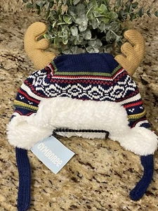 NWT Gymboree 6-12 Months Antler Fair Isle Hat - Picture 1 of 8