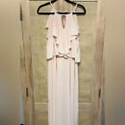 ASOS New Look Pink Maxi Dress Ruffle Halter Honeymoon Dress Size 14/16/18 L XL