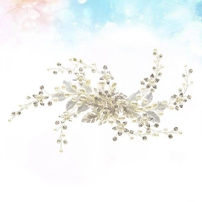 Accessori per copricapo da sposa con strass fiori per argento copricapo da sposa - Immagine 1 di 4