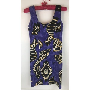  "All That Jazz" Dress  size 9/10Purple Black Exotic Sleeveless Vintage - Picture 1 of 21