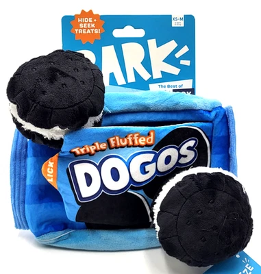BarkBox Dogos XS/M Squeaky Crinkly Plush 3 in 1 Tug & Shake Dog Toy 9x6"