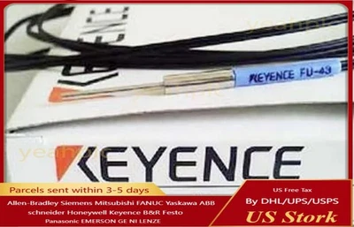 Keyence FU-43 Fiber Optic Sensor Reflective FU43 New  US Free TAX - Image 1 of 3