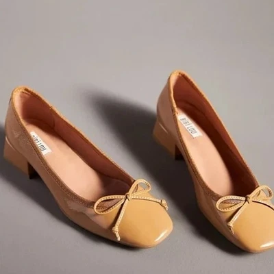 Bibi Lou Suzy Heeled Patent Ballet Pumps in Camel Size 40 / 9.5 US New in Box - Image 1 of 4