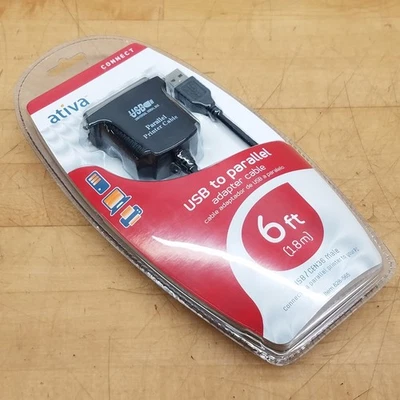 Ativa USB to Parallel Adapter Cable, 6', 828-565 - NEW - Image 1 of 4