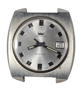VTG Westclox Electronic Mens Wrist Watch AS IS Date - Foto 1 di 6