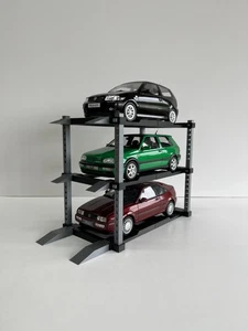 3 Stöckige 4 Säulen Parkbühne / Hebebühne für 1:18 Modelle [30 Farbkombinationen - Bild 1 von 66