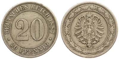 German Empire - 20 Pfennig 1887 - Mint A (Berlin) - Image 1 of 3