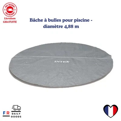 Bâche a bulles pr piscine ronde Intex UTF00142 - Diametre 4,88m - Epaisseur 270 - Photo 1/3