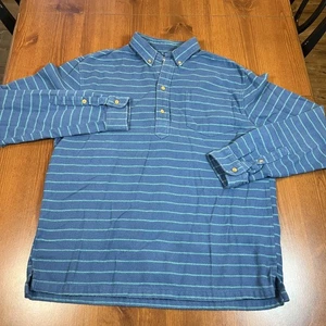 Chubbies The Nutter Pullover Shirt Mens Large Blue Striped Button Collar Cotton - Picture 1 of 7