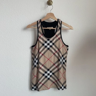 Camiseta sin mangas Burberry Nova Check vintage para mujer talla XL beige Foto 1 de 4