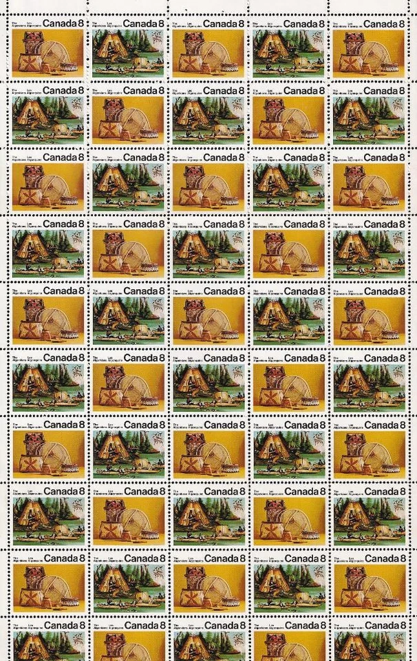 Canada 1973 Algonkian Indians, MNH folded field stock full sheet of 50, sc#567a - Image 1 of 1