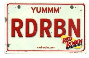Red Robin Gourmet Burgers License Plate RDRBN Gift Card No $ Value Collectible - Picture 1 of 1