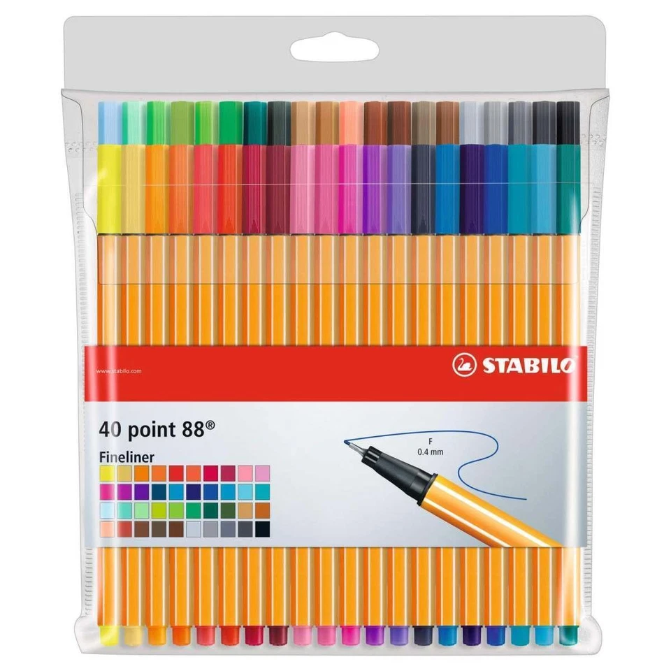 Stabilo 8840-1 Point 88 40Tlg. Fineliner-Set - Verschiedene Farben