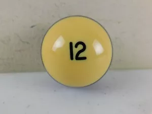 ARAMITH 2 1/4" Billiard #12 Ivory with Purple Stripe Belgian Pool Ball NEW - Picture 1 of 2
