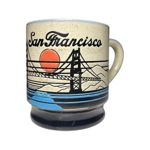Taza de té de café San Francisco Golden Gate Sun Souvenir 1982 4" linda de colección - Imagen 1 de 10