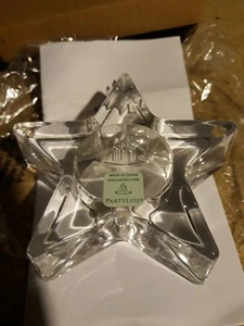 2x Original PartyLite Solid Glass Star Candle Tealight Holder P9993 NIB - Picture 1 of 4