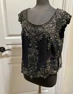 J Kara New York Women's Beaded Sleeveless Blouse Dressy XXL Stunning - Picture 1 of 6