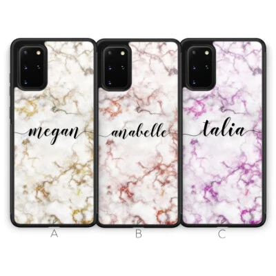 Funda personalizada con monograma de mármol para Samsung Galaxy S20 Plus Ultra S10 S9 Foto 1 de 4