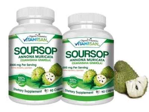#1 BEST GRAVIOLA SOURSOP 1000mg IMMUNE SYSTEM ANTIOXIDANT SUPPLEMENT # 180 - Picture 1 of 1