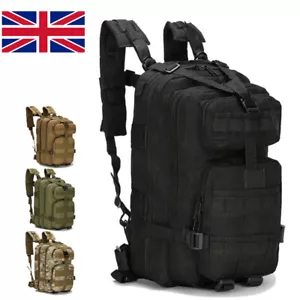 30L Tactical Military Backpack Molle Army Assault Rucksack-Hiking Camping Bag UK - Picture 1 of 15