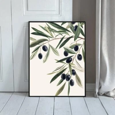 Ripe Olive Branch Botanical Decor Poster Premium Quality Choose your Size - Image 1 of 3