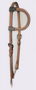 EE TACK Einohr Kopfstück aus US Leder WX-2067 helles Leder Westerntrense - Bild 1 von 3