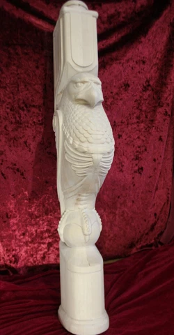 Wooden stairs Baluster, Newel, unique carved eagle statue, decorative element Cover
