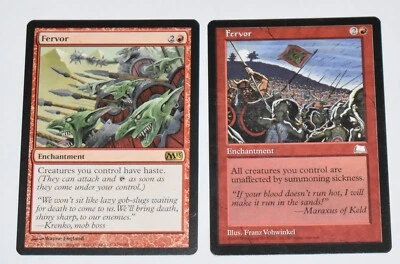 2x FERVOR Red Rare Enchantment WEATHERLIGHT & M13 MTG Card - Image 1 of 4