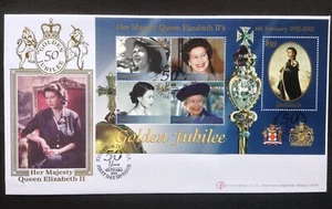 GB Buckingham 2002 QEII Golden Jubilee Jamaica Hoja M/Cubierta del primer día - Imagen 1 de 2
