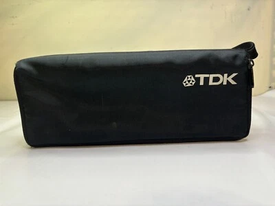 TDK Case Logic Cassette Tape Storage Holder Zipper Black Vintage Strap Rare - Image 1 of 4