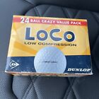 NIB Dunlop LoCo Low Compression Golf Balls Crazy Long Softer Feel 24 Total New
