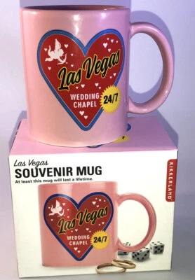 Capilla de boda de Las Vegas 24/7 taza de café recuerdo regalo matrimonio rosa-ENVÍO 24H Foto 1 de 4