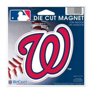 MLB Washington Nationals W logo on 4 inch Auto Die Cut Magnet Logo by WinCraft - Picture 1 of 1