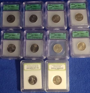 Lot Of 8 2002 S D US QUARTERS ICG MS67 OH D, LA D, D & P OF MS, IN & TN 2 BONUS - Picture 1 of 22