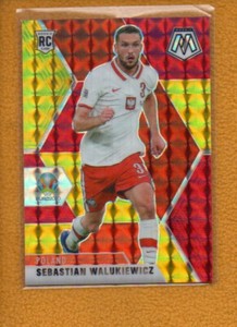 Sebastian Walukiewicz 2021 Mosaic UEFA Euro Choice Red & Gold Prizm RC #65 /88
