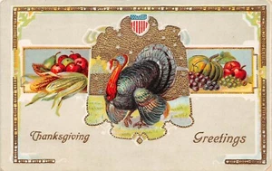 Erntedankgruß Türkei Obst patriotisch geprägt 1911 Postkarte - Bild 1 von 2