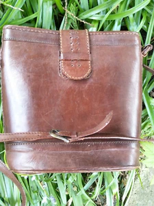Handmade in Indonesia chocolate Brown leather bucket bag boho hippie retro - Picture 1 of 23