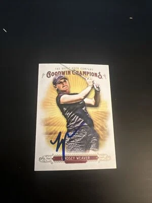 2018 Upper Deck Goodwin Signed LINDSEY WEAVER #21 Base Golf LPGA PGA Autograph 2 - Image 1 of 3