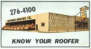 Matthews Roofing Company Know Your Roofer Chicago Illinois Advertising Card - Picture 1 of 2
