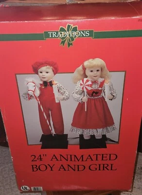 Niño y niña animados Tradiciones 14"  Foto 1 de 4