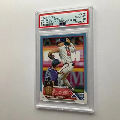 Vaughn Grissom 2023 Topps Series 1 Baseball Father's Day Blue 13/50 #275 PSA 10 - Image 1 of 3