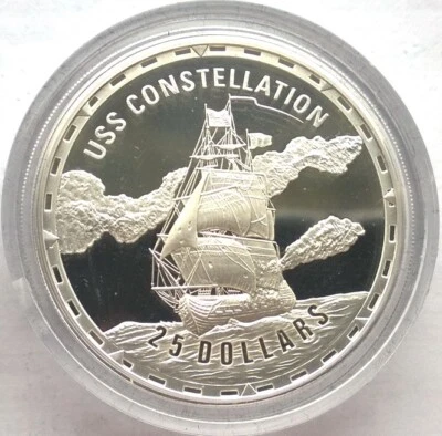 Solomon 2006 USS Constellation 25 Dollars 1oz Silver Coin,Proof - Image 1 of 2