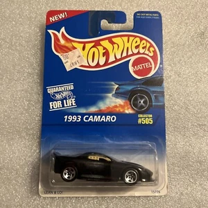 Hot Wheels 1996/ 1993 camaro #505 Black New On Card B191 - Picture 1 of 11