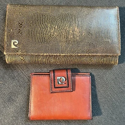 VTG Pierre Cardin Logo Leather Trifold Ladies Wallet Lot Of 2 Paris New York - Image 1 of 4