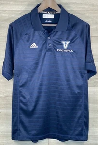 Adidas Valor Eagles Climalite Polo Navy Blue Striped Mens L Highschool Sport EUC - Picture 1 of 7