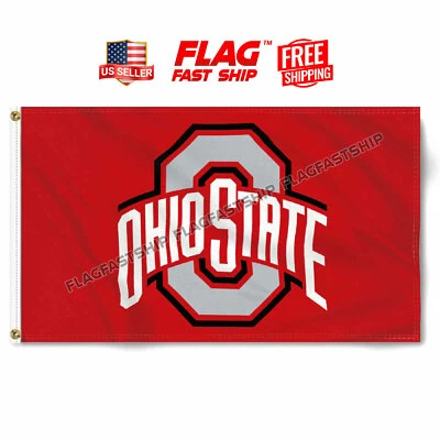 Ohio State University Buckeyes Bandera 3x5 Bandera Fútbol Rápido Envío Gratis EE. UU. Foto 1 de 4