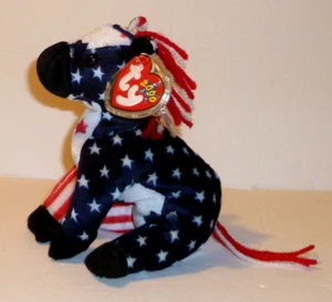 TY Beanie Baby Lefty Esel mit Etikett 2000 6 Zoll - Bild 1 von 7