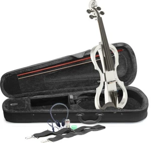 Stagg Electric Violin Combo Starter Student Package - White - Picture 1 of 4