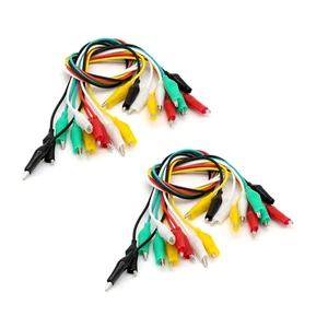 20PC Crocodile Alligator Clips Double-ended Wire Test Leads Jumper Cables - Picture 1 of 10